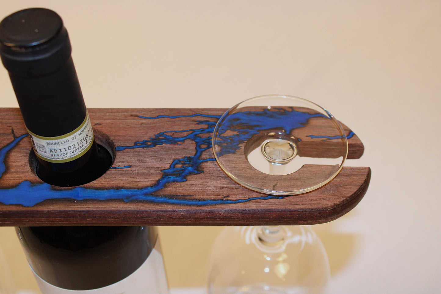 Walnut Wine and Glass Holder