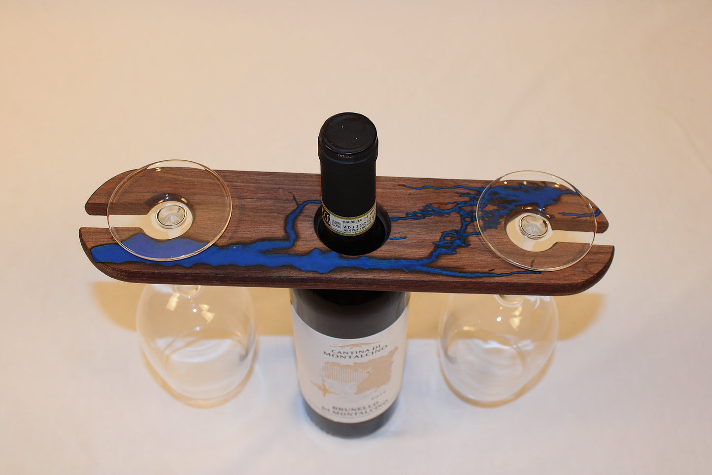 Walnut Wine and Glass Holder