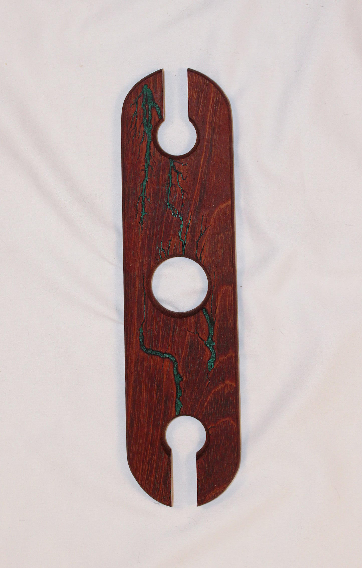 Tiger Wood Wine and Glass Holder